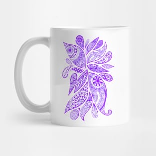 Abstract Zentangle Swirls Design (purple on white) Mug